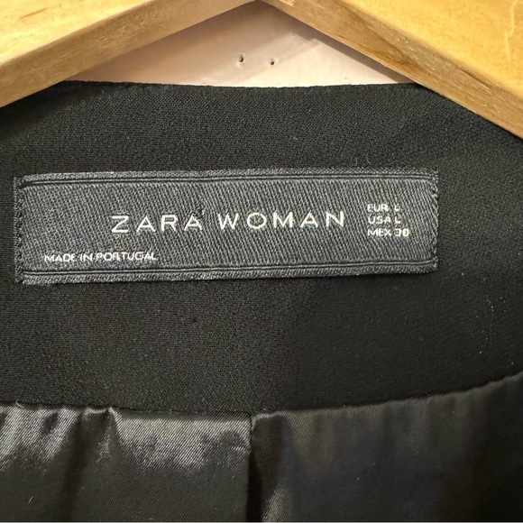 Zara Black Zipper Blazer Women Size L - Picture 8 of 11